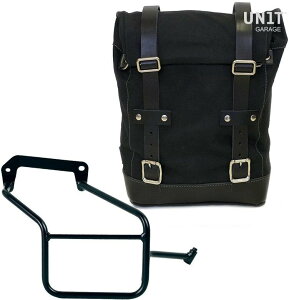 UNIT GARAGE ���j�b�g�K���[�W Unit Garage Side Pannier Canvas + Right Subframe Aprilia Tuareg 660�C Black/Black | U001+3600DX-Black-Black �T�C�h�o�b�O �ԑ̗p�o�b�O�E�P�[�X