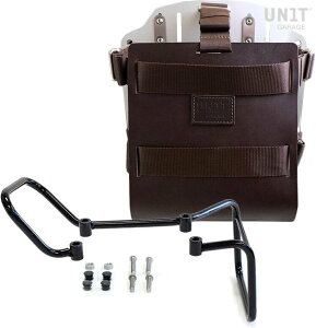 UNIT GARAGE ���j�b�g�K���[�W Unit Garage Carrying system in aluminum with adjustable leather front�C Quick Release System and frame (2017-2019)�C Brown/Silver | U085+U000+3000-Brown-Silver �o�b�O�E�{�b�N�X���t���X�e�[ �ԑ̗p
