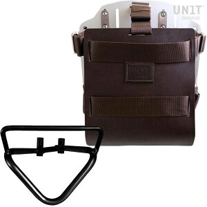 UNIT GARAGE ���j�b�g�K���[�W Unit Garage Carrying system in aluminum with adjustable leather front�C Quick Release System and frame (2020 until now)�C Brown/Silver | U085+U000+3004DX-Brown-Silver �o�b�O�E�{�b�N�X���t���X�e�[ ��