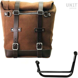 UNIT GARAGE ���j�b�g�K���[�W Unit Garage Waxed suede side pannier Scram 22L-30L + Left Subframe Guzzi V85 TT�C ColoradoBrown | U202+2251SX-ColoradoBrown �T�C�h�o�b�O �ԑ̗p�o�b�O�E�P�[�X