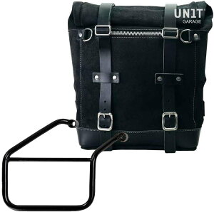 UNIT GARAGE ���j�b�g�K���[�W Unit Garage Waxed suede side pannier Scram 22L-30L + Right Subframe Triumph Trident 660�C JetBlack | U202+3500DX-JetBlack �T�C�h�o�b�O �ԑ̗p�o�b�O�E�P�[�X