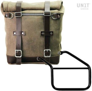 UNIT GARAGE ���j�b�g�K���[�W Unit Garage Waxed suede side pannier Scram 22L-30L + Left Subframe Triumph Trident 660�C MossGrey | U202+3500SX-MossGrey �T�C�h�o�b�O �ԑ̗p�o�b�O�E�P�[�X