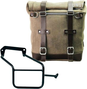 UNIT GARAGE ���j�b�g�K���[�W Unit Garage Waxed suede side pannier Scram 22L-30L + Right Subframe Aprilia Tuareg 660�C MossGrey | U202+3600DX-MossGrey �T�C�h�o�b�O �ԑ̗p�o�b�O�E�P�[�X