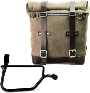 UNIT GARAGE ���j�b�g�K���[�W Unit Garage Waxed suede side pannier Scram 22L-30L + Right Subframe Triumph Street Twin 900 (2016 until now)�C MossGrey | U202+1017DX-MossGrey �T�C�h�o�b�O �ԑ̗p�o�b�O�E�P�[�X