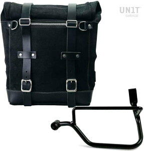 UNIT GARAGE ���j�b�g�K���[�W Unit Garage Waxed suede side pannier Scram 22L-30L + Left Subframe Triumph Street Twin 900 SX (2016 until now)�C JetBlack | U202+1017SX-JetBlack �T�C�h�o�b�O �ԑ̗p�o�b�O�E�P�[�X
