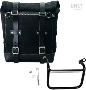 UNIT GARAGE ���j�b�g�K���[�W Unit Garage Waxed suede side pannier Scram 22L-30L + Left Subframe Triumph Scrambler 1200 XC_XE (2019 until now)�C JetBlack | U202+1019SX-JetBlack �T�C�h�o�b�O �ԑ̗p�o�b�O�E�P�[�X