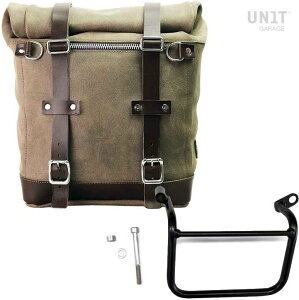 UNIT GARAGE ���j�b�g�K���[�W Unit Garage Waxed suede side pannier Scram 22L-30L + Left Subframe Triumph Scrambler 1200 XC_XE (2019 until now)�C MossGrey | U202+1019SX-MossGrey �T�C�h�o�b�O �ԑ̗p�o�b�O�E�P�[�X