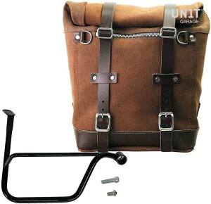 UNIT GARAGE ���j�b�g�K���[�W Unit Garage Waxed suede side pannier Scram 22L-30L + Right Subframe Triumph Thruxton & R 1200 (2016 until now)�C ColoradoBrown | U202+1020DX-ColoradoBrown �T�C�h�o�b�O �ԑ̗p�o�b�O�E�P�[�X
