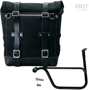 UNIT GARAGE ���j�b�g�K���[�W Unit Garage Waxed suede side pannier Scram 22L-30L + Left Subframe Triumph Thruxton & R 1200 (2016 until now)�C JetBlack | U202+1020SX-JetBlack �T�C�h�o�b�O �ԑ̗p�o�b�O�E�P�[�X