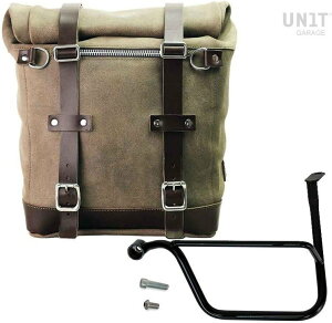UNIT GARAGE ���j�b�g�K���[�W Unit Garage Waxed suede side pannier Scram 22L-30L + Left Subframe Triumph Thruxton & R 1200 (2016 until now)�C MossGrey | U202+1020SX-MossGrey �T�C�h�o�b�O �ԑ̗p�o�b�O�E�P�[�X