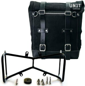 UNIT GARAGE ���j�b�g�K���[�W Unit Garage Waxed suede side pannier Scram 22L-30L + Symmetrical Double Subframe NineT�C JetBlack | U202+1632+A2-JetBlack �T�C�h�o�b�O �ԑ̗p�o�b�O�E�P�[�X