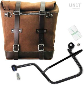 UNIT GARAGE ���j�b�g�K���[�W Unit Garage Waxed suede side pannier Scram 22L-30L + Left Subframe Guzzi V7�C ColoradoBrown | U202+2213SX-ColoradoBrown �T�C�h�o�b�O �ԑ̗p�o�b�O�E�P�[�X