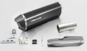 REMUS �����X Black Hawk�CRacing Slip On Sport Exhaust System Incl. Carbon Heat Protecting Shield And Removable Sound Insert�CStainless Black�CWithout EC Homologation �X���b�v�I���}�t���[ �}�t���[