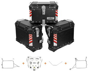 LOBOO ロブー PIKE TRACKERシリーズ 36L 3ケースセット ラック/プレート付き CRF1100L アフリカツイン Adventure Sports HONDA ホンダ トップケース・テールボックス 車体用バッグ・ケース