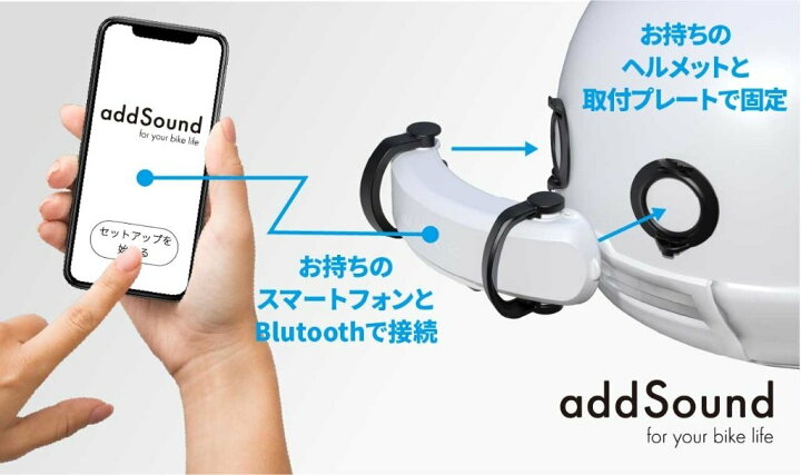 楽天市場】addSound アドサウンド ヘルメット装着型振動スピーカー  
