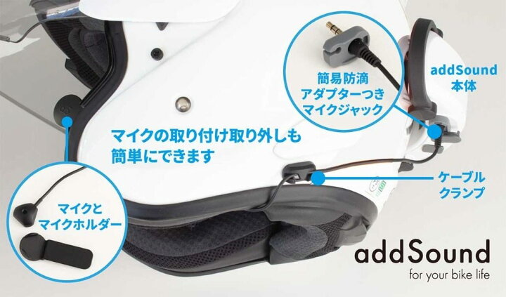 楽天市場】addSound アドサウンド ヘルメット装着型振動スピーカー  