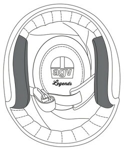 AGV �G�[�W�[�u�C �`�[�N�p�b�h JIS �A�W�A�t�B�b�g(CHEEK PADS ASIA FIT) X70 �w�����b�g�����`�[�N�p�b�h �w�����b�g