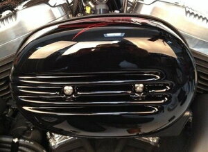 Cult-Werk �J���g���[�N HARLEY SPORTSTER - Luftfilterdeckel FIN (BJ. SPO 04 bis 15 + Roadster aktuell�C schwarz glanzend) | HD-SPO025 �G�A�N���[�i�[�J�o�[ �O��