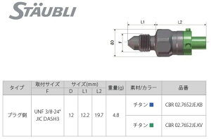 STAUBLI �X�g�[�u�� �u���[�L���C���N�C�b�N�R�l�N�^�[ CBR02 �v���O ���̑��u���[�L�p�[�c �u���[�L