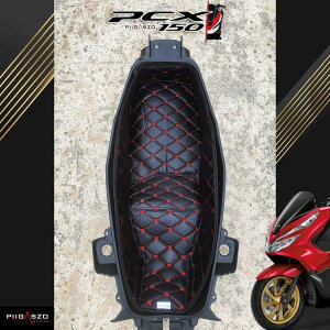 PIGASZO sKbcH Under-seat carpet with heat insulation Honda PCX150 2018-2021 HONDA z_ ̑V[gIvVECi V[g֘A O J[FBlack red thread