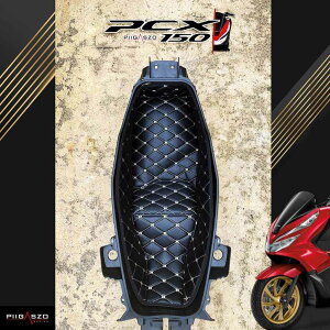 PIGASZO sKbcH Under-seat carpet with heat insulation Honda PCX150 2018-2021 HONDA z_ ̑V[gIvVECi V[g֘A O J[FBlack cream thread