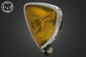 Garage T&F ガレージ ビンテージトライアングルヘッドライト+ステーセット ドラッグスター1100クラシックモデル YAMAHA ヤマハ ヘッドライト 灯火類 電装系 レンズカラー:イエロー / カラー: