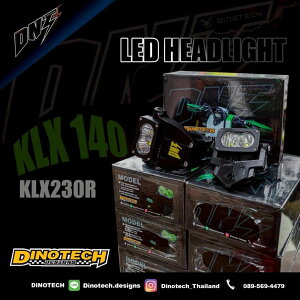 DINOTECH �_�C�m�e�b�N Headlight set for KLX140 and KLX230R V.2 (mounted on the front license plate) KAWASAKI �J���T�L �w�b�h���C�g ���Η� �d���n