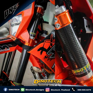 DINOTECH �_�C�m�e�b�N Carbon Fiber Fork Guards for KTM HUSQVARNA GASGAS BETA SHERCO CRF KLX WR �t�H�[�N�K�[�h �O��