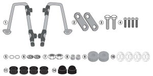 Givi Indonesia �W�r�C���h�l�V�A Windshield Installetion Kit Super Cub C125 HONDA �z���_ �X�N���[����t���X�e�[�E���i �O��