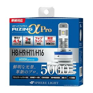 SPHERE LIGHT �X�t�B�A���C�g LED�w�b�h/�t�H�O���C�g RIZING�A���t�@ Pro H8/H9/H11/H16 6000K LED�w�b�h���C�g�o���u ���Η� �d���n