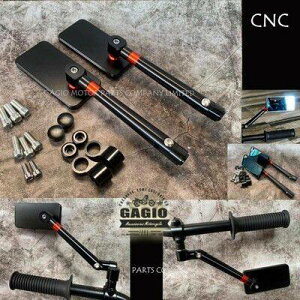 GAGIO MOTOR PARTS �K�W�I���[�^�[�p�[�c Square mirrors a black color and adjustable lever. �~���[ �n���h��