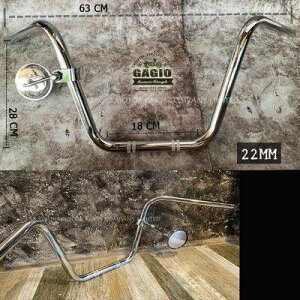 GAGIO MOTOR PARTS �K�W�I���[�^�[�p�[�c Big Mid handlebar steel size 22 mm. silver color. �n���h���o�[ �n���h��