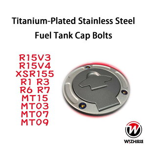 WIZH �E�B�Y Titanium-Plated Stainless Steel Fuel Tank Cap Bolts (5PCS) YZF-R6 YZF-R1 MT-09 MT-07 YZF-R3 MT-03 M-SLAZ YZF-R7 YZF-R9 YAMAHA ���}�n �K�\�����^���N�L���b�v�{���g �^���N�֘A �O�� Color�FStainless Steel Titanium-Plated