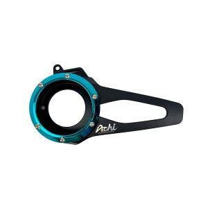 Achi Motorbike �A�`���[�^�[�o�C�N FAN COVER HONDA LEAD125 4-VALVE ENGINE LEAD 125 �z���_ �N�����N�P�[�X�J�o�[ �G���W���p�[�c �G���W�� COLOR�FMatte Black - Light Blue Ring