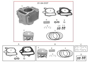 SP���� SP�^�P�K�� �V�����_�[�L�b�g(53.5mm�^111cc) �x�����BCD90 HONDA �z���_ �{�A�A�b�v�L�b�g �G���W���p�[�c �G���W��