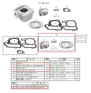 SP���� SP�^�P�K�� PISTON KIT (53mm/107cc)/TT-R50/YB-1FOUR (SuperHead+R) TT-R YAMAHA ���}�n �s�X�g�� �G���W���p�[�c �G���W��