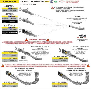 ARROW �A���[ Pro-Race �T�C�����T�[ �`�^�������N�p�C�v�t ZX-10RR ZX-10R KAWASAKI �J���T�L �X���b�v�I���}�t���[ �}�t���[ Silencer material�FNichrom�^Mid-pipe material�Fstainless steel