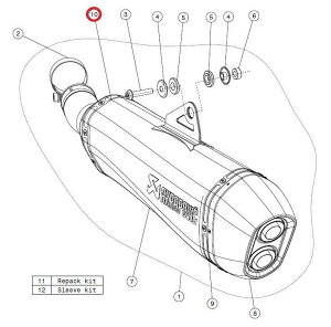 AKRAPOVIC �A�N���|�r�b�` �y���y�A�p�[�c�zP-TT43/1 belt ti for sleeve F650GS F700GS F800GS ADVENTURE F800GT F800R BMW ���̑��}�t���[�I�v�V�����E��C���i �}�t���[