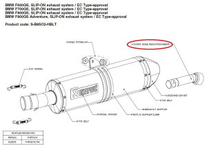 AKRAPOVIC �A�N���|�r�b�` �y���y�A�p�[�c�zV-TUV070 noise reduction insert F650GS F700GS F800GS ADVENTURE BMW �o�b�t���E�C���i�[�T�C�����T�[ �}�t���[