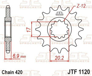 JT SPROCKETS JT�X�v���P�b�g JTF1120 (�X�`�[���t�����g�X�v���P�b�g) 50 RR Supermotard RS2 Matrix BETA �x�[�^ RIEJU ���G�t �h���C�u�X�v���P�b�g�E�t�����g�X�v���P�b�g �쓮�n