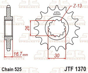 JT SPROCKETS JT�X�v���P�b�g JTF1370 (�X�`�[���t�����g�X�v���P�b�g) CB1000 Hornet SP CB650 F / FA - E�CF�CG�CH�CJ R Neo Sports Cafe RA-K RA-L RA-M RA-N RA-P RA-R RA-S RA- CBR650 -M�CN R-K�CL RS-CR HONDA �z���_ �h���C�u�X�v