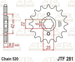 JT SPROCKETS JT�X�v���P�b�g JTF281 (�X�`�[���t�����g�X�v���P�b�g) CB250 RSA MD02 RSD-C�CL CL250 SC XL250 RC�CRD ProLink MD03 XL400 S XL500 SZ�CSA�CSB PD01 XR500 RB�CRC RD�CRE�CRF SA�CSZ XR600 RF�CRG�CRH RJ�CRK�CRL HONDA �z