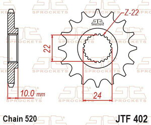 JT SPROCKETS JT�X�v���P�b�g JTF402 (�X�`�[���t�����g�X�v���P�b�g) 125 AFI Replica 250 Tuareg Rally 650 Pegaso Cube i.e. Tucsany Tibet XchallengeK15 XcountryK15 Xmoto F650 Dakar Funduro GS ST Strada G650 Sertao TR Terra �쓮�n