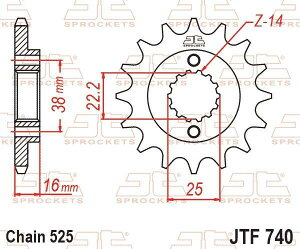 JT SPROCKETS JT�X�v���P�b�g JTF740 (�X�`�[���t�����g�X�v���P�b�g) 795 Monster 796 Hypermotard Corse Stripe 916 S4R S4 Sport Touring ST4 SPS Production Strada Biposto 944 Turismo ST2 950 Desert X Discovery Rally Multistrada S Spoked V2 9