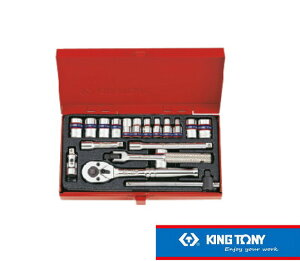 King tony �L���O�g�j�[ 19-Piece 1�^4' DR. 12-Point Socket Set (Metal Box) �Z�b�g�H��