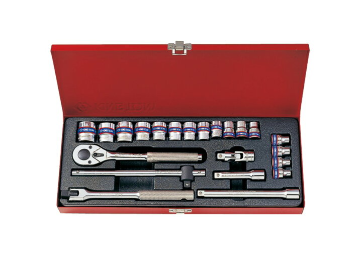 楽天市場 King Tony キングトニー 22 Piece 3 8 Dr Hexagon Socket Set Metal Box ウェビック 楽天市場店