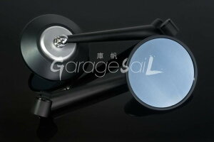 GarageSaiL �K���[�W�Z�C�� N series CNC Double Circle Bar end Mirror �~���[ �n���h�� �J���[�FBlack�^Silver+Black Mirror rod