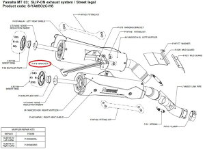 AKRAPOVIC AN|rb` yyAp[czP-X18 bracket MT-03 660 YAMAHA }n }t[Xe[ }t[