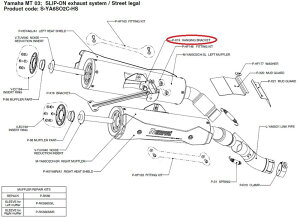 AKRAPOVIC AN|rb` yyAp[czP-X19 hanging bracket MT-03 660 YAMAHA }n }t[Xe[ }t[