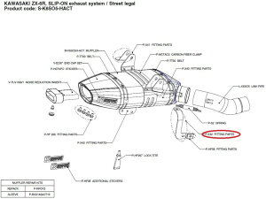 AKRAPOVIC アクラポビッチ 【リペアパーツ】P-X42 fitting parts ZX-6R KAWASAKI カワサキ その他マフラーオプション・補修部品 マフラー